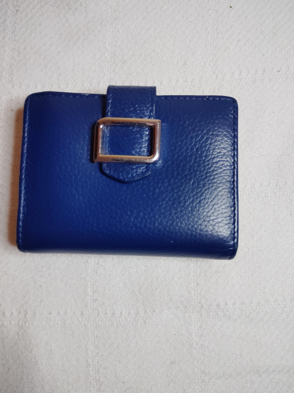 Blue Leather Wallet with Buckle - Unbranded.#handbag#purse#wallet